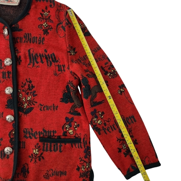 KITZ-PICHLER Vintage 100% Wool Austrian women's Sweater Cardigan Medium - Picture 13 of 16